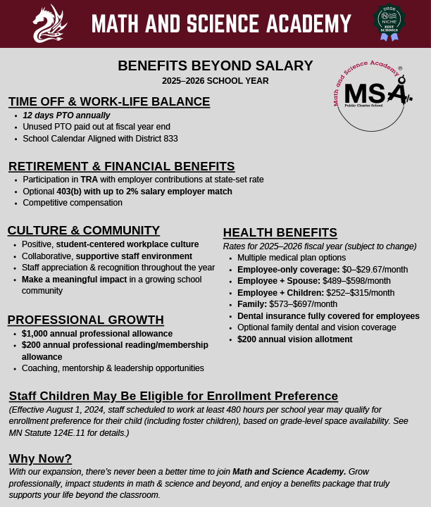 Benefits Beyond Salary Flyer (Click for PDF)